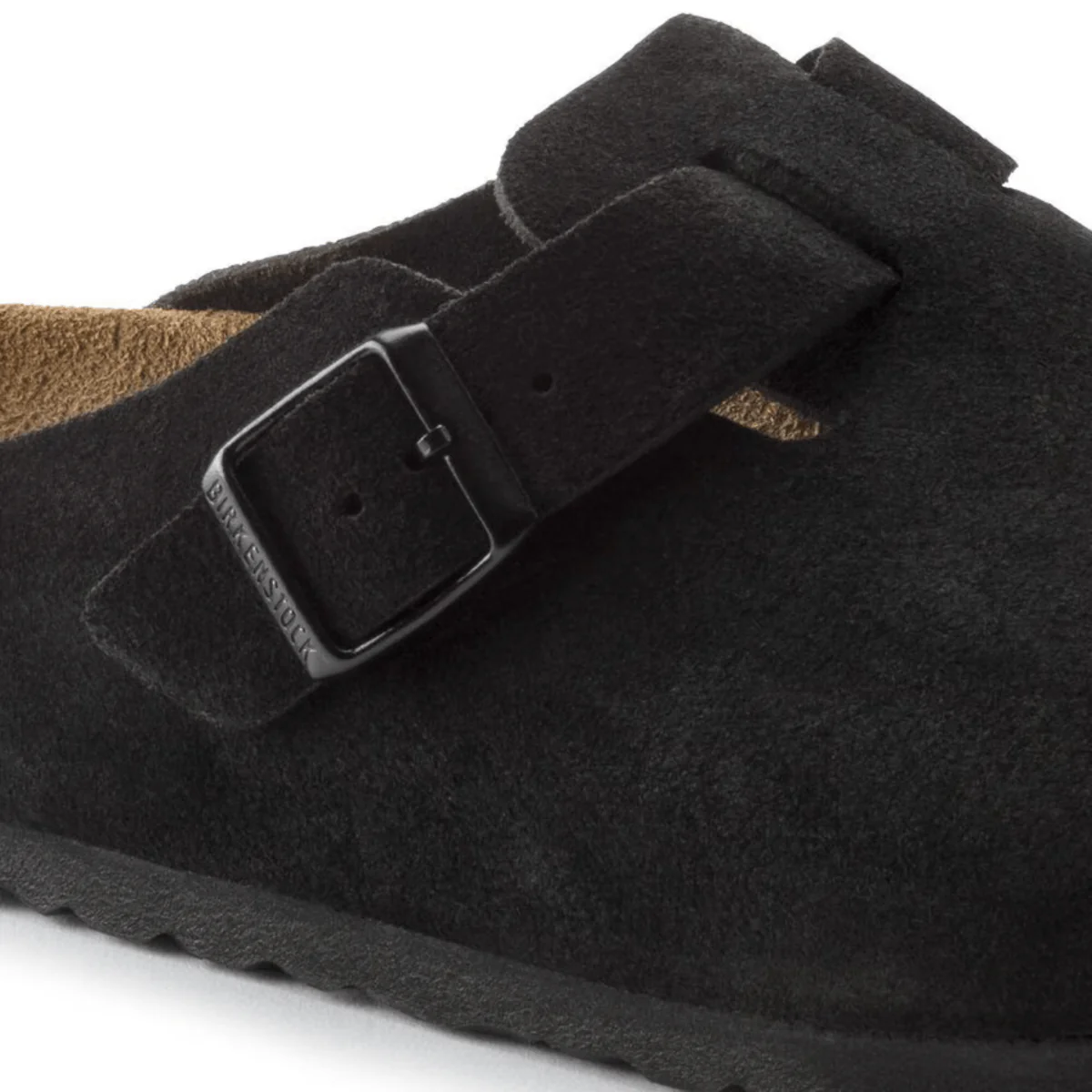 Birkenstock Men's Boston Soft Footbed Black Suede Leather - Image 4