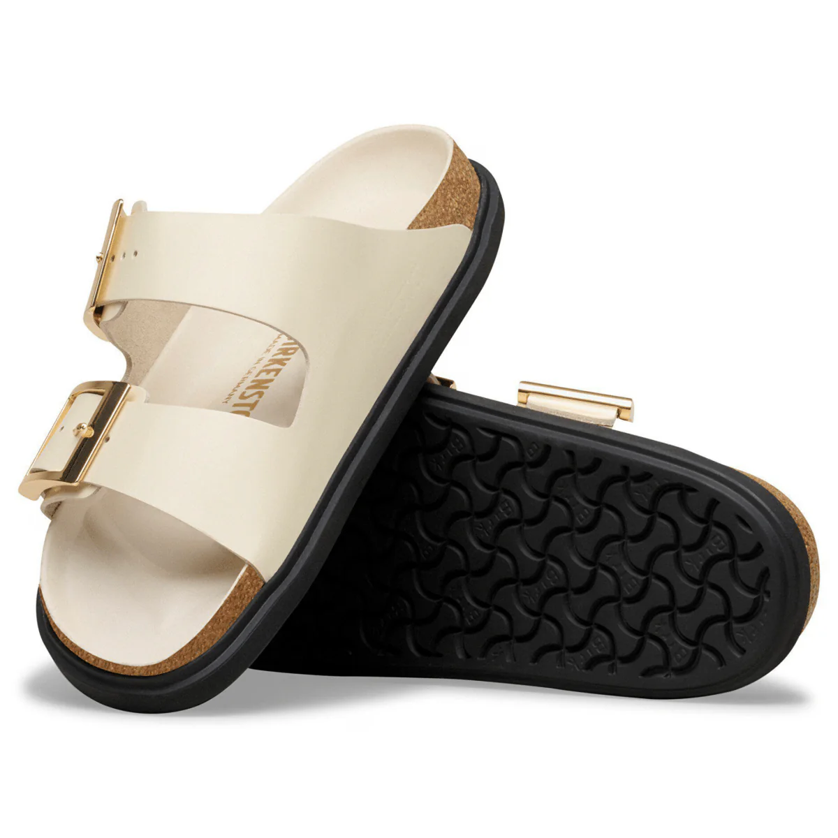 Birkenstock Women's Arizona Droplet Buckle High Shine Ecru Leather - Image 6