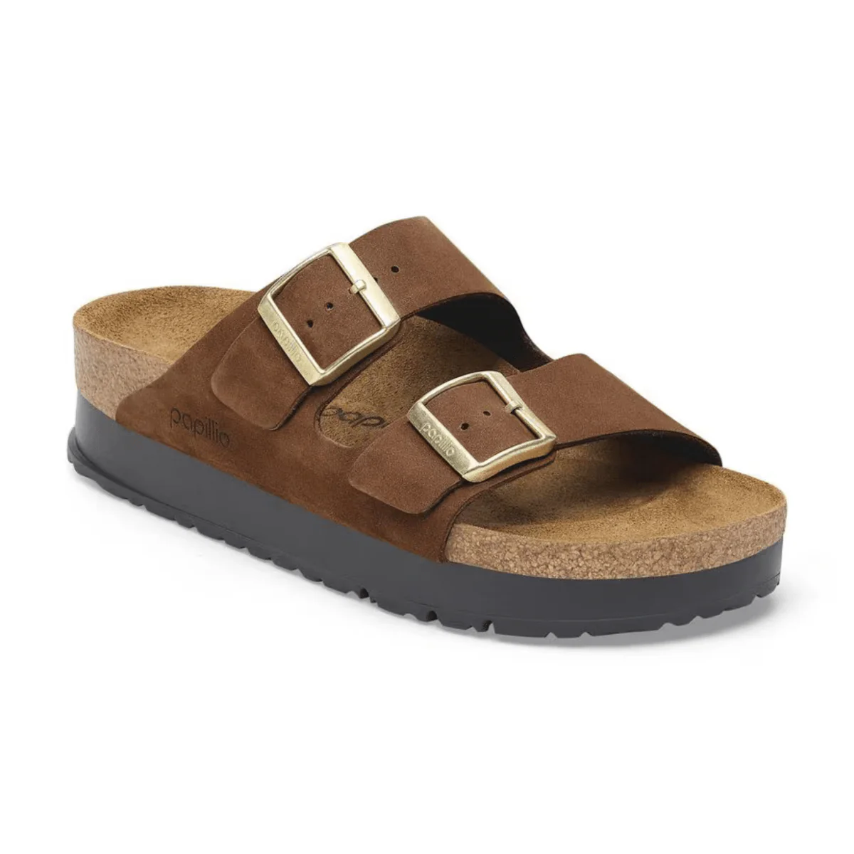 Birkenstock Women's Arizona Flex Platform Birko-Flor Dark Tea Nubuck Leather - Image 2