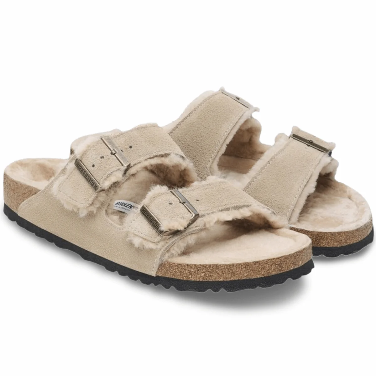 Birkenstock Women's Arizona Shearling Taupe Suede Leather - Image 3