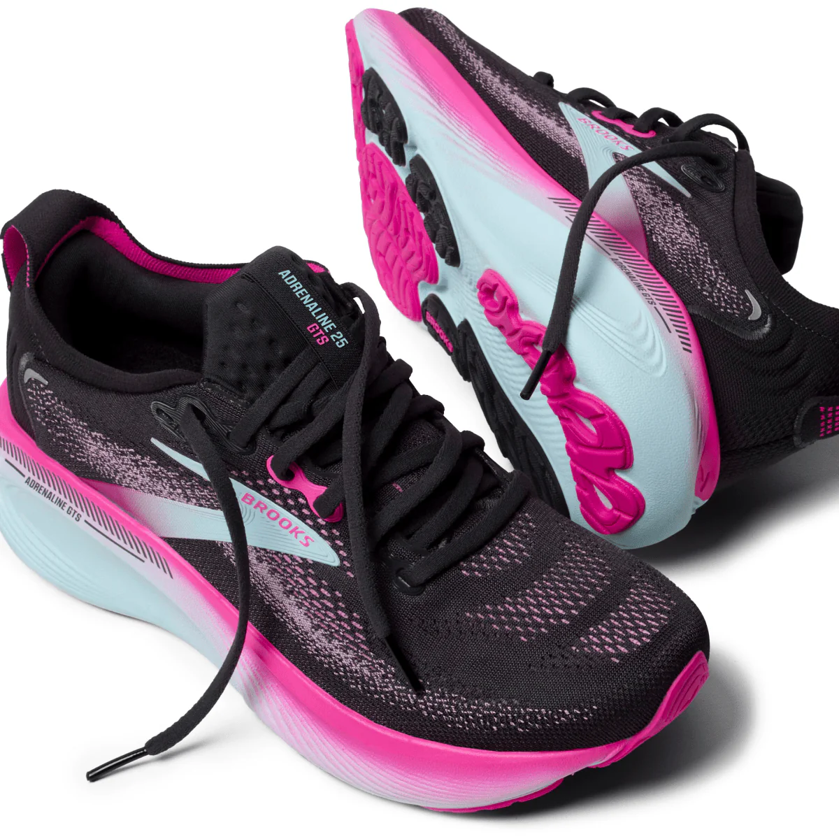 Brooks Women's Adrenaline GTS 25 Black/Cyber Pink/Iced Aqua - Image 4