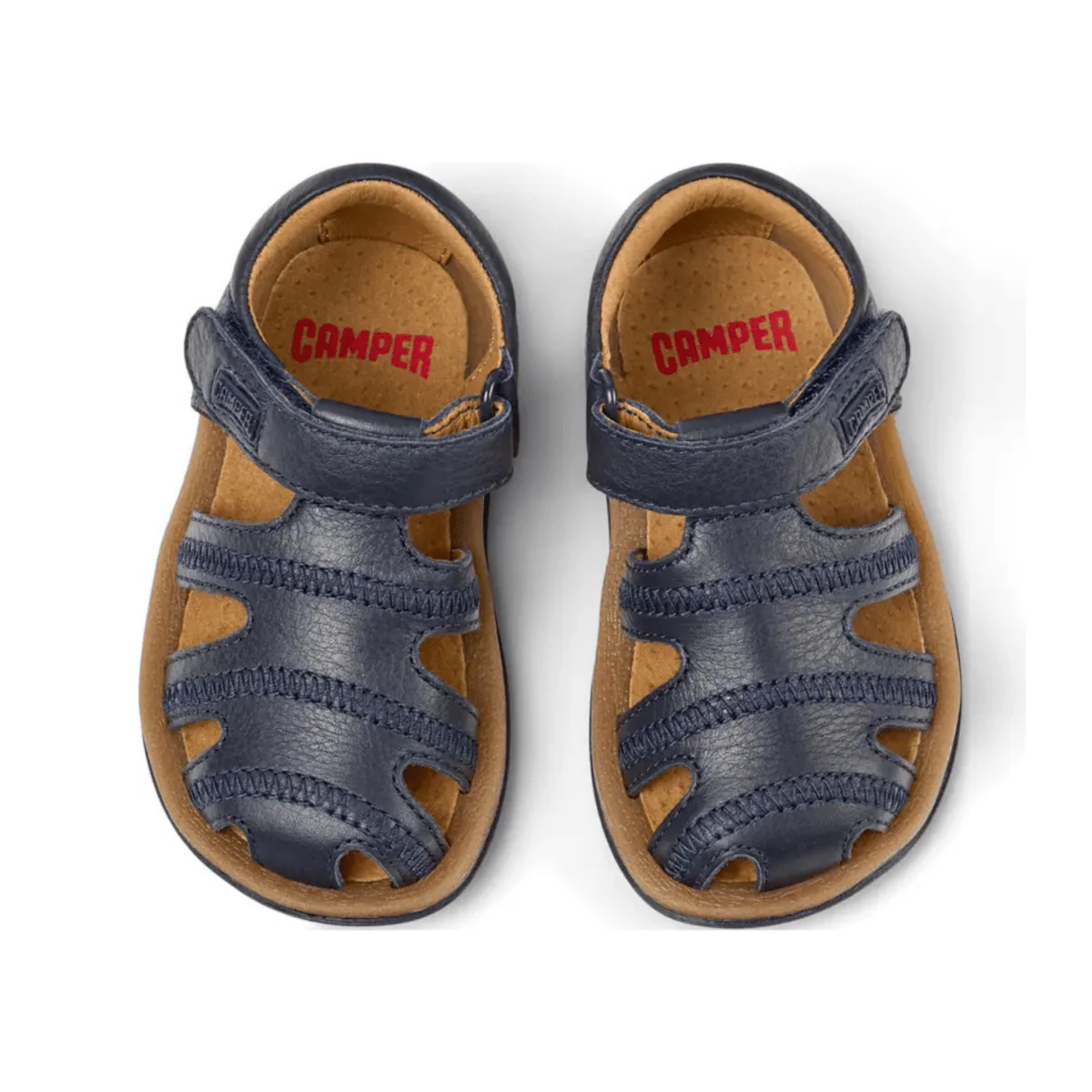 Camper Toddlers Bicho Navy Leather Fisherman - Image 4