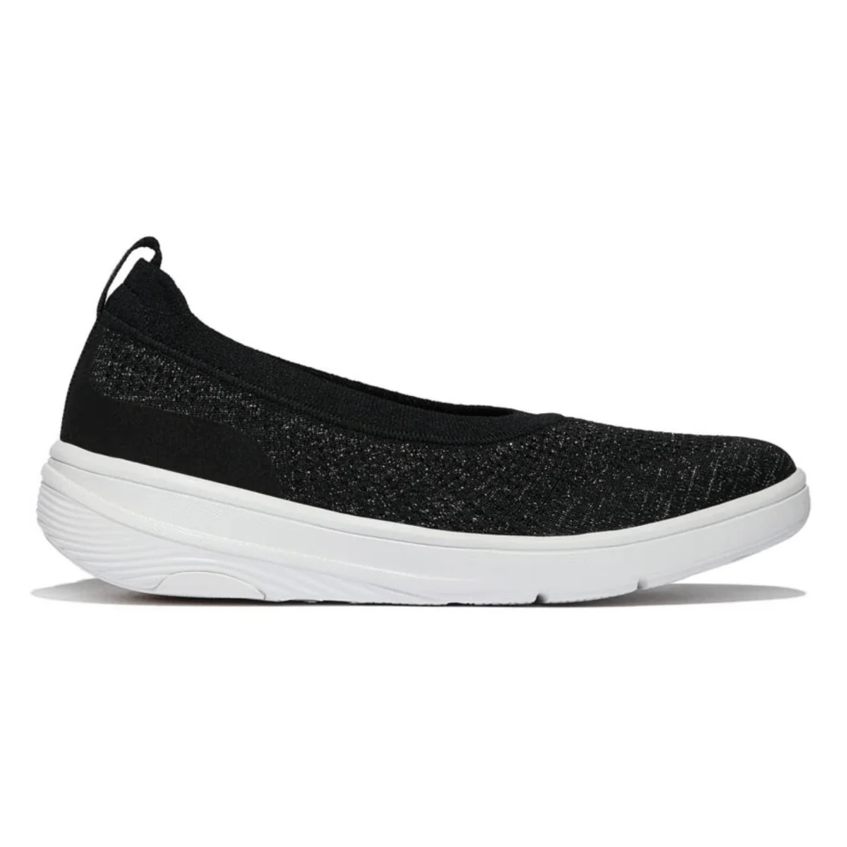 FitFlop Women's Super Q Knit Ballet Black/Silvereen