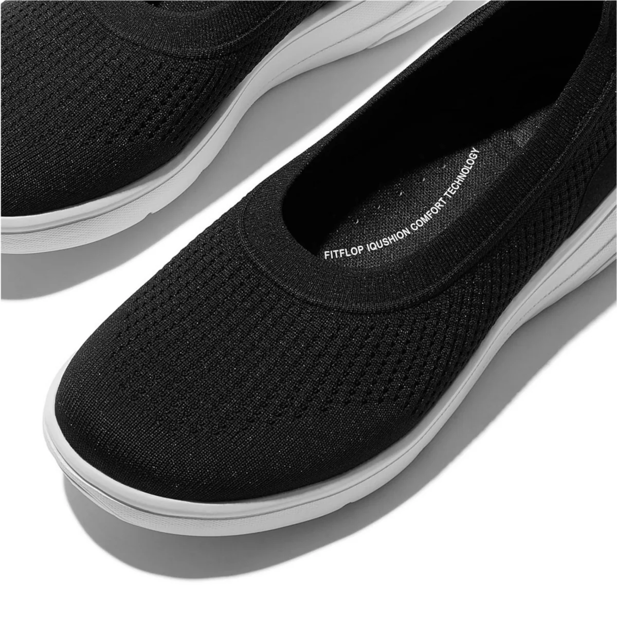 FitFlop Women's Super Q Knit Ballet Black/White - Image 3