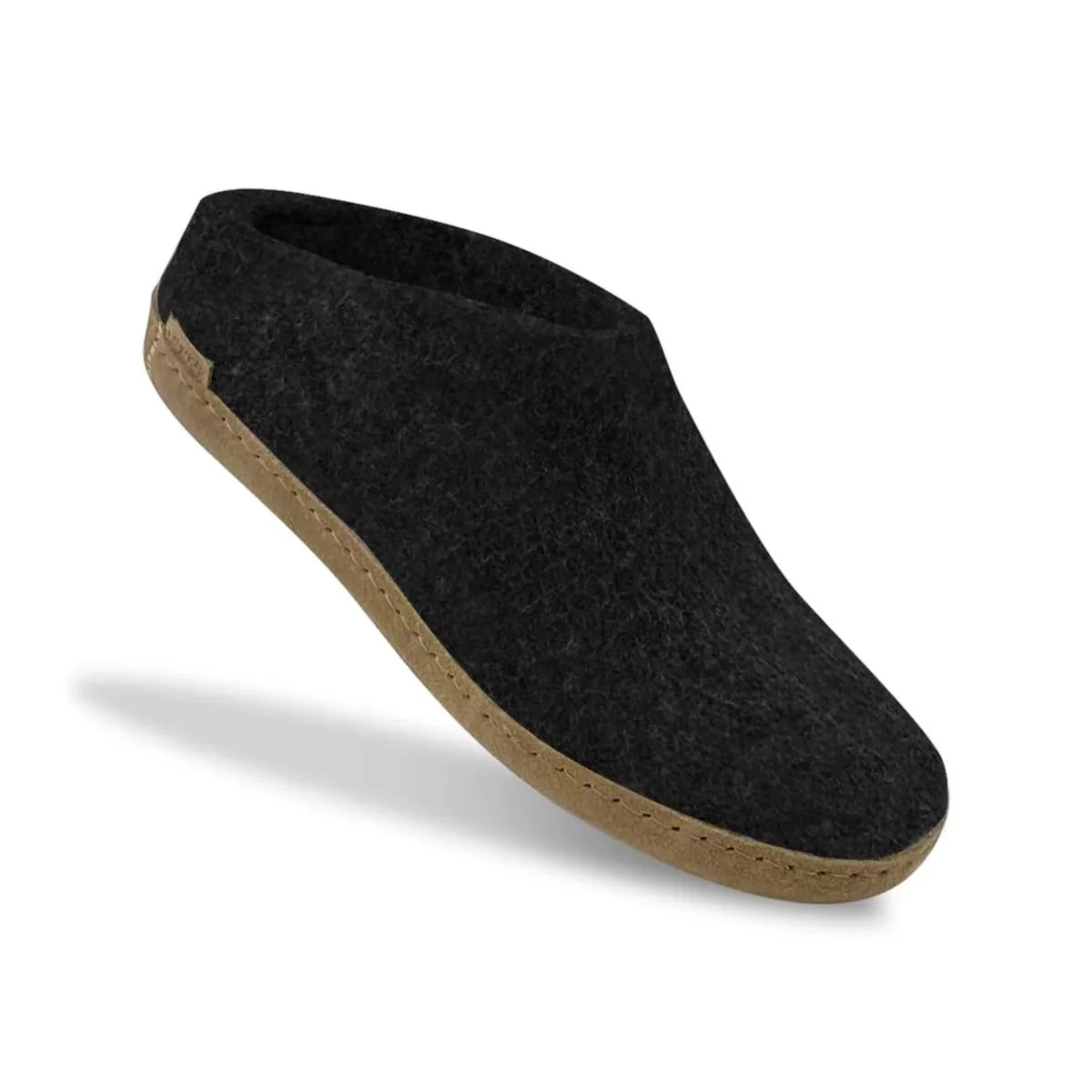 Glerups Women's Model B Slipper with Leather Sole Charcoal - Image 2