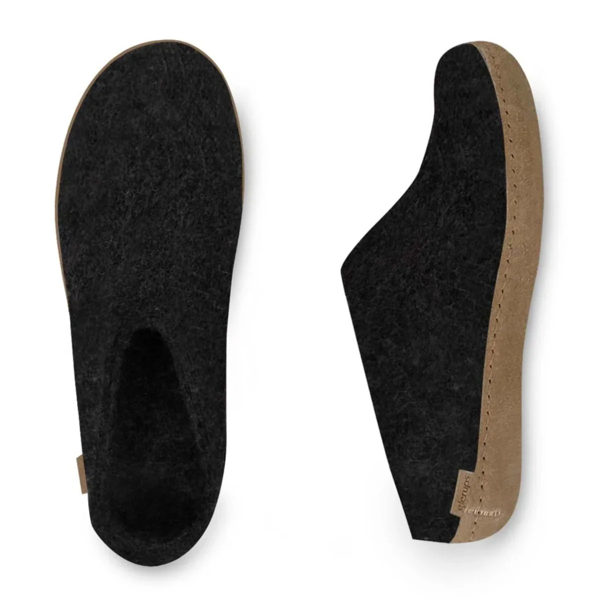 Glerups Women's Model B Slipper with Leather Sole Charcoal - Image 4