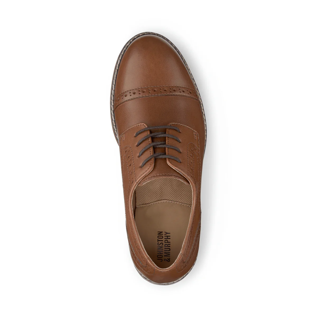 Johnston & Murphy Boys Upton Conard Cap Toe Tan Leather - Image 6