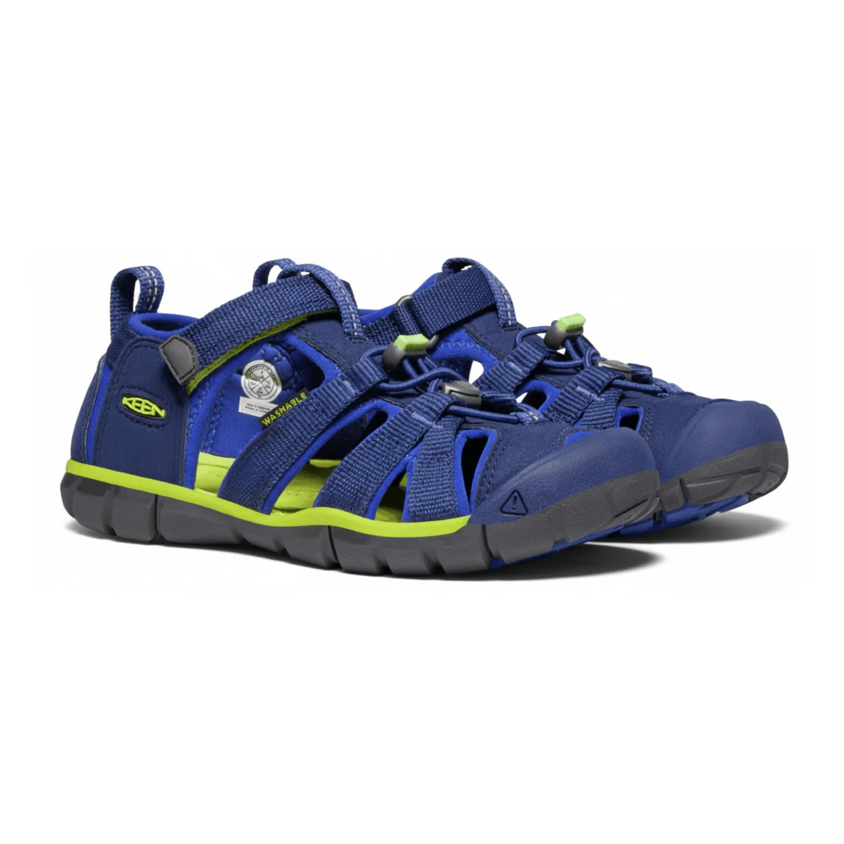 Keen Boys (Preschool) Seacamp II CNX Blue Depths/Chartreuse - Image 3