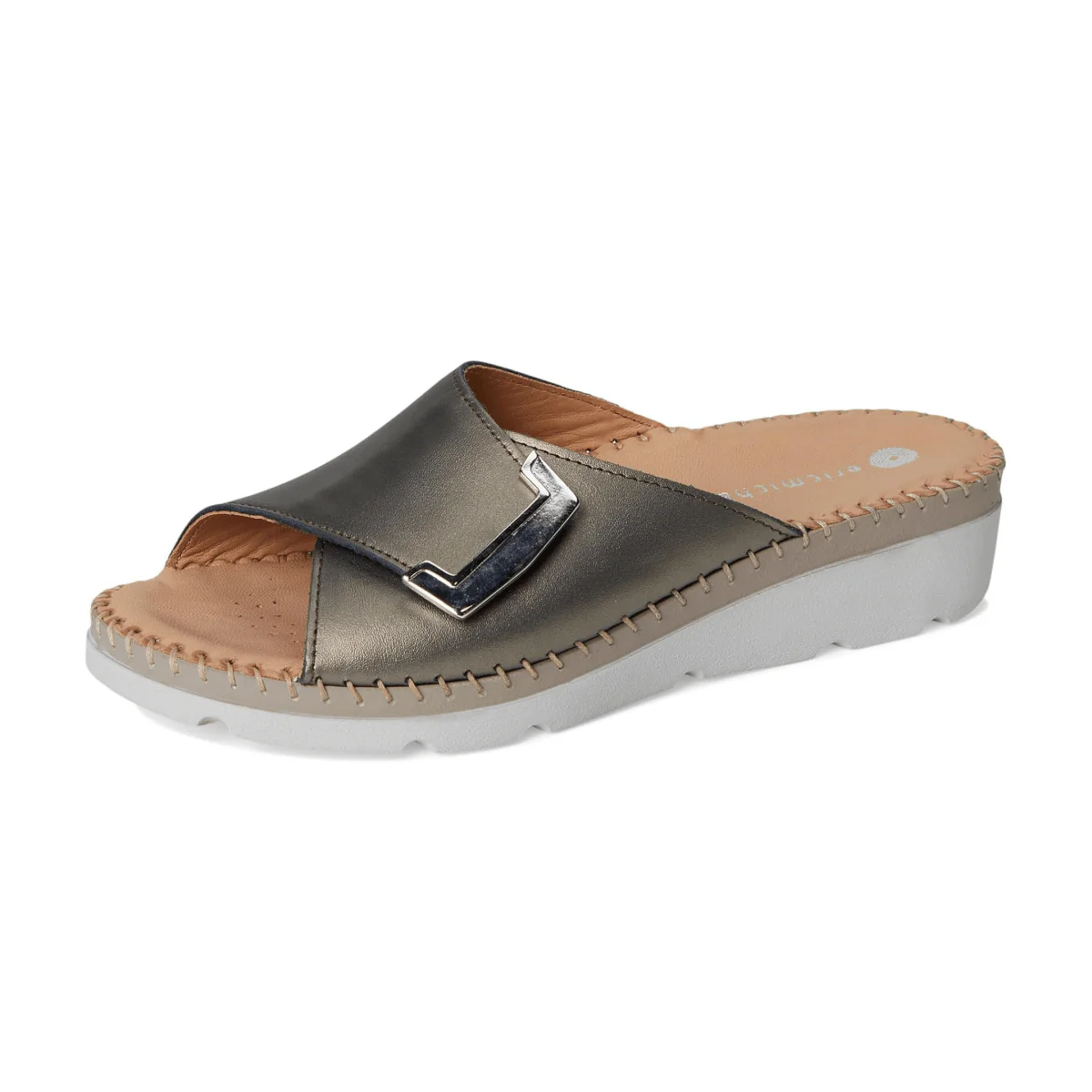 La Plume Women's Agua Pewter Metallic Leather - Image 2