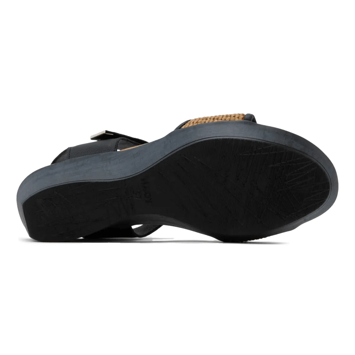 Naot Women's Summer Raffia Soft Black Leather/Gold Brown Raffia - Image 6