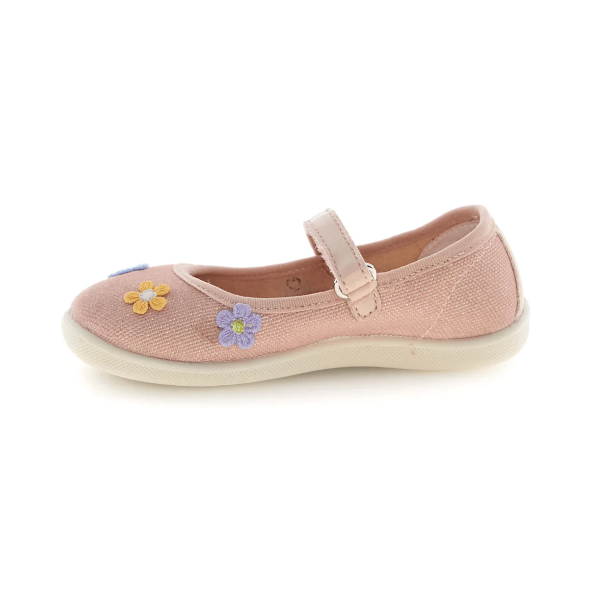 Naturino Girls (Sizes 26-29) Malilia Pink Canvas Embroidered Flowers Mary Jane - Image 3