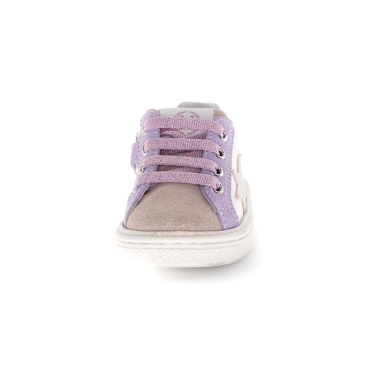 Naturino Girls (Sizes 28-34) Pinn Zip White Leather/Purple Suede/Pink Glitter - Image 4