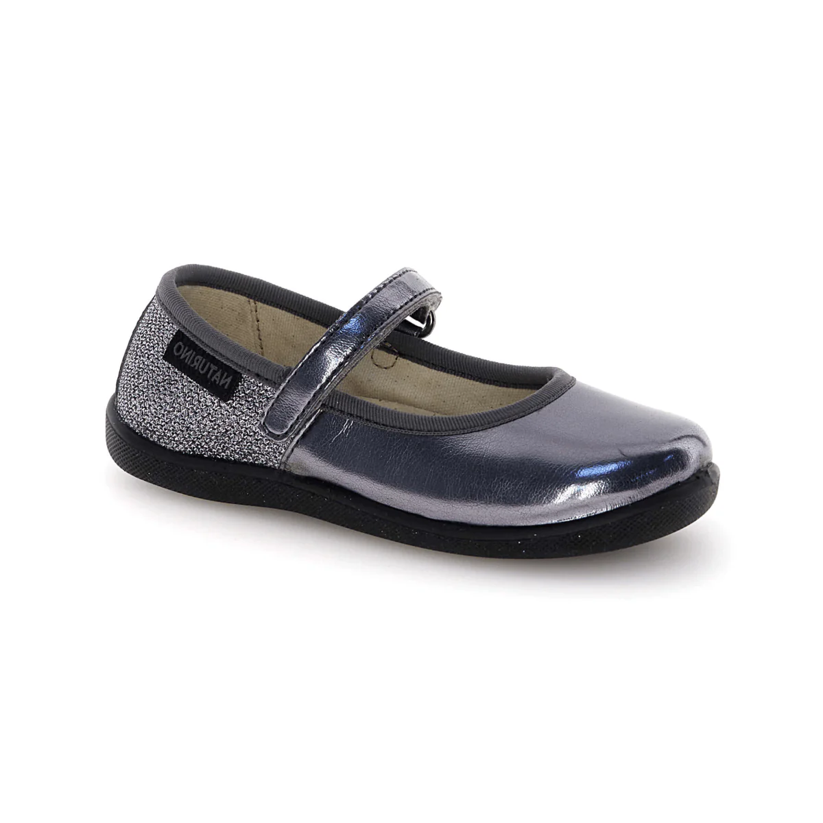 Naturino Girls (Sizes 30-34) Frollik Acciaio Patent/Sparkle - Image 2