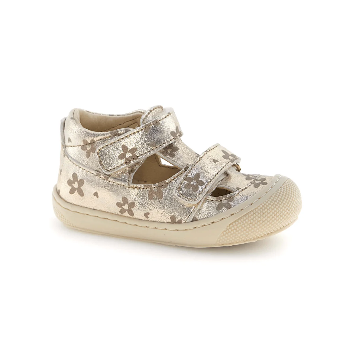 Naturino Toddlers (Sizes 19-23) Puffy Platinum Gold/Heart Flowers Fisherman - Image 2