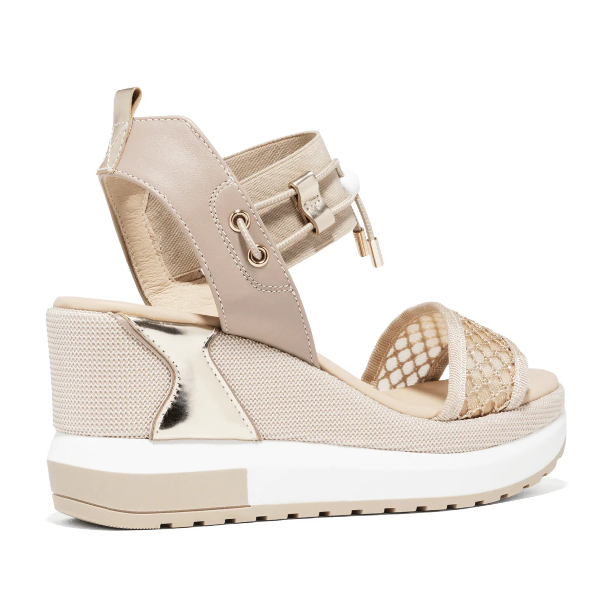 NeroGiardini Women's E616055D Beige/Nude/Gold Mesh Leather - Image 4