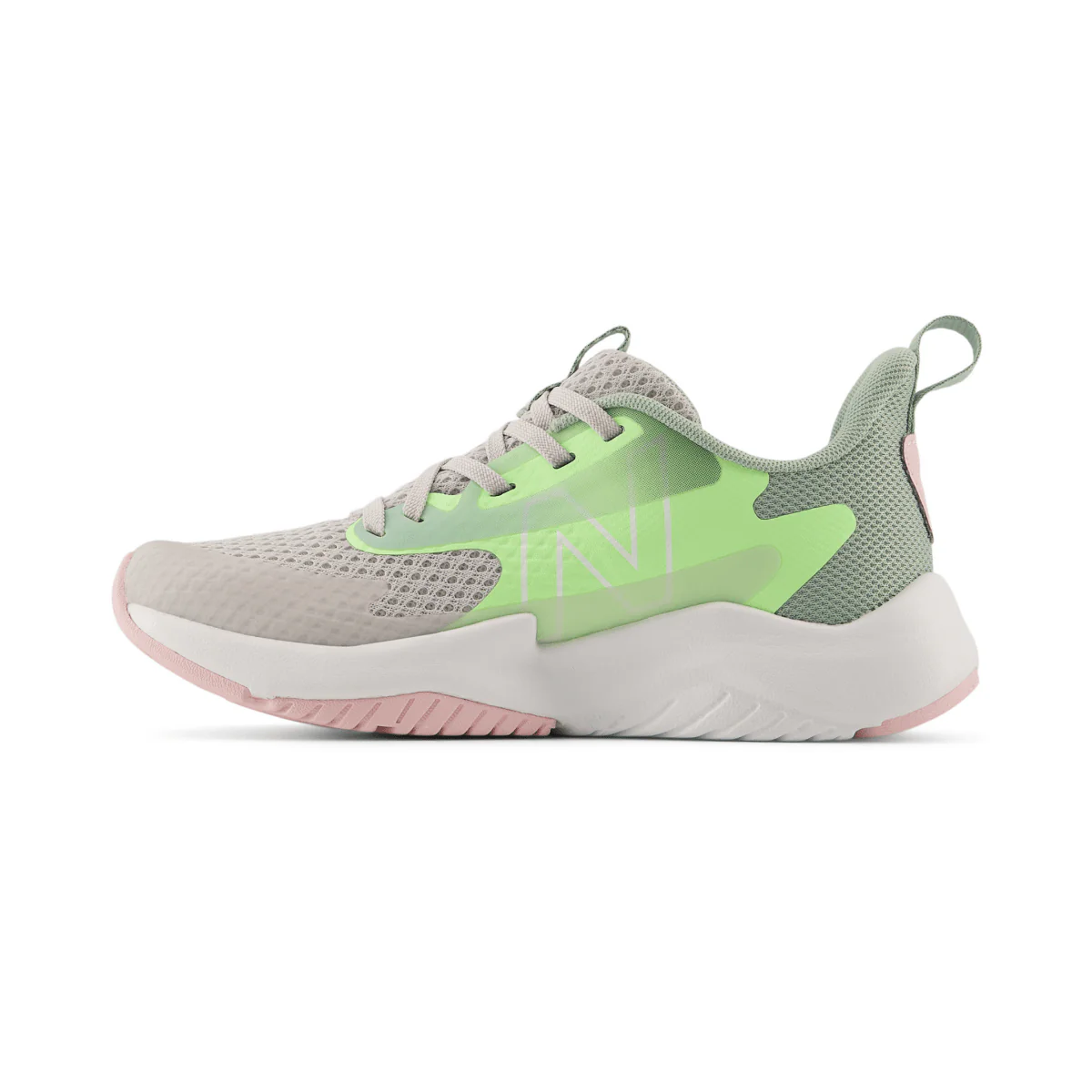 New Balance Kids (Preschool) Rave Run v2 PKRAVE2 Grey Matter/Mint Flash/Mosaic Green - Image 3
