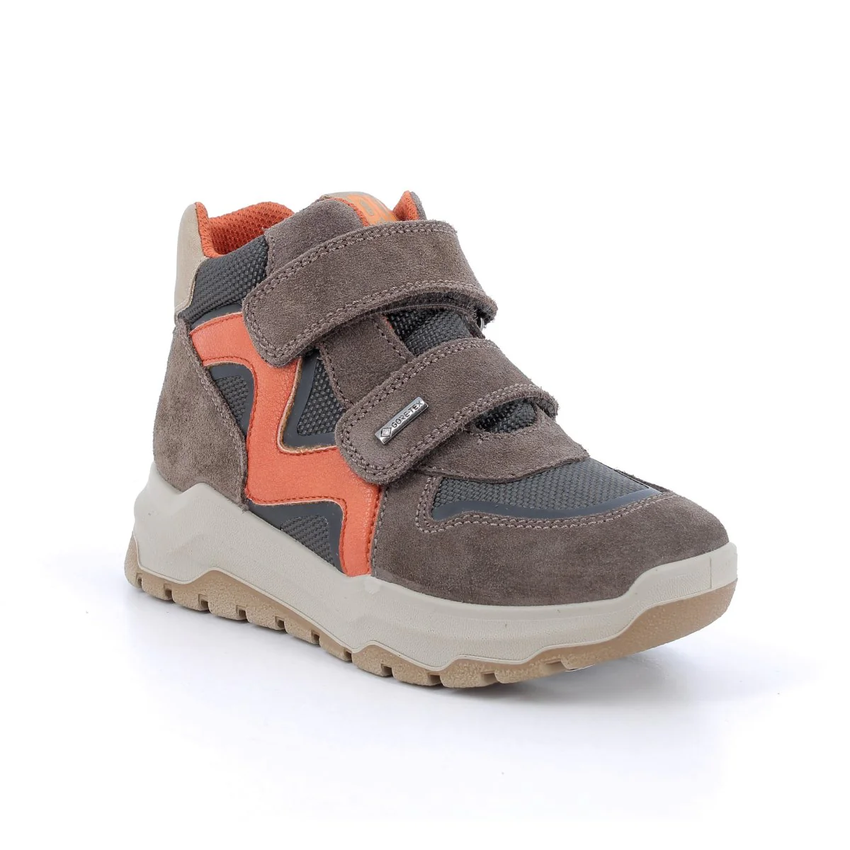 Primigi Boys (Sizes 28-30) 6888800 Orange Patent/Grey Suede/Brown Fabric Gore-Tex - Image 2