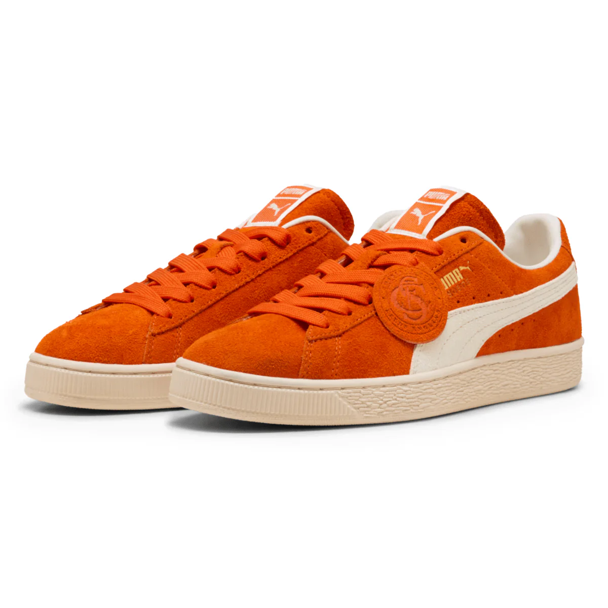 Puma Men's Charles F. Stead IV Suede Orange Glo/PUMA White - Image 2