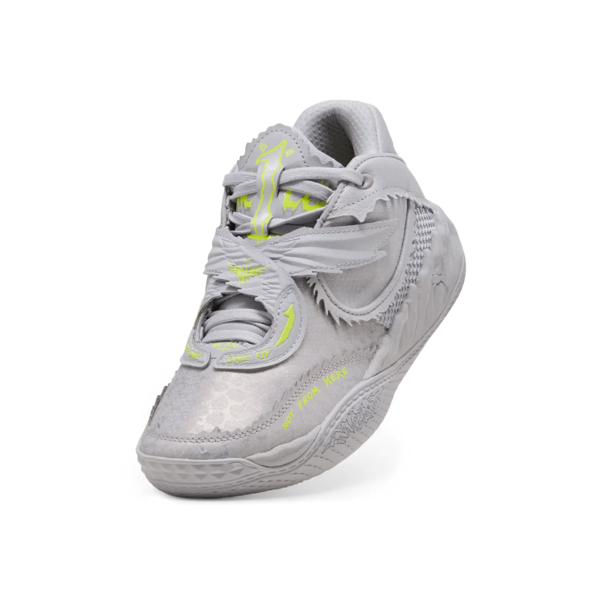 Puma x LaMelo Ball Boys (Grade School) MB.05 Metallic Shine Vibrant Silver/Yellow Alert/Glowing Red - Image 2