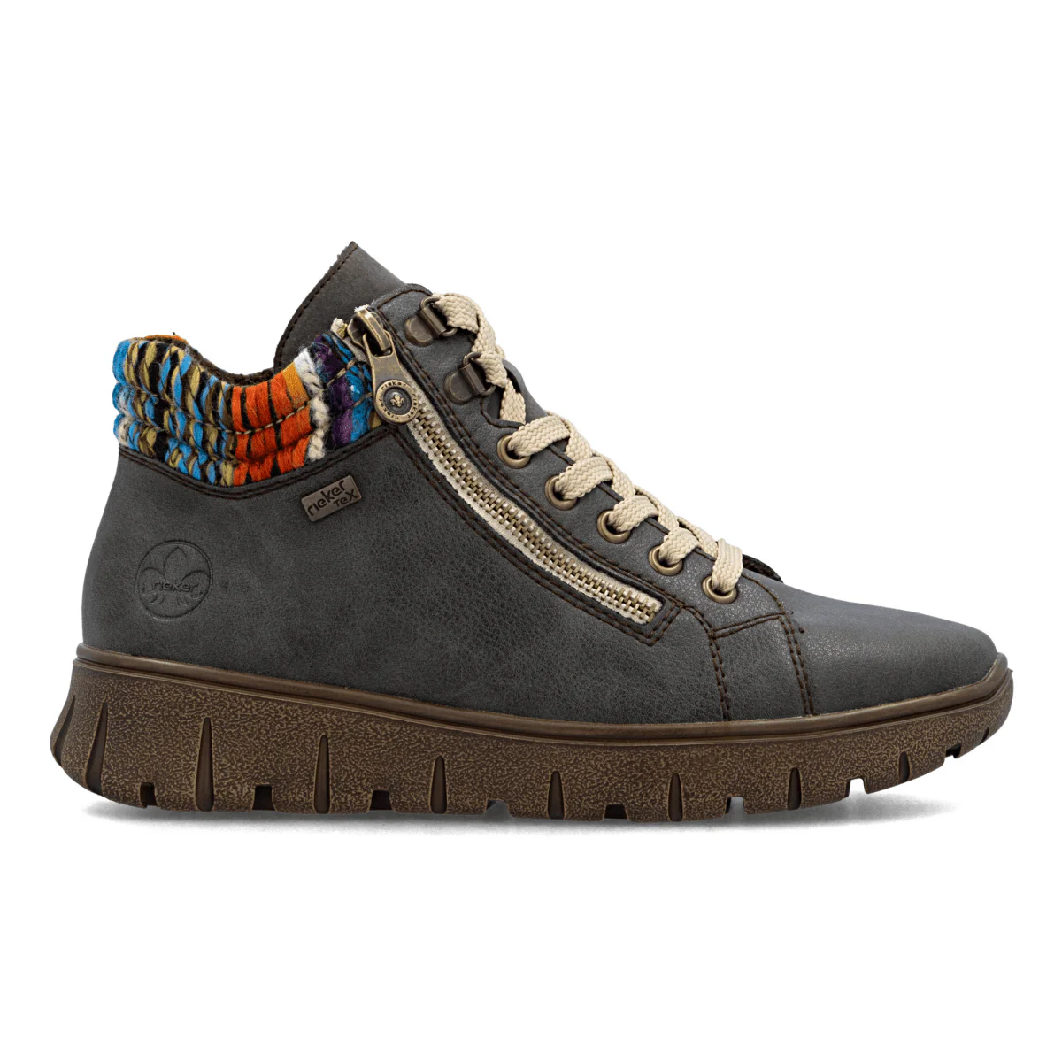 Rieker Women's N1305-45 Basalt/Orange Multicolor Waterproof