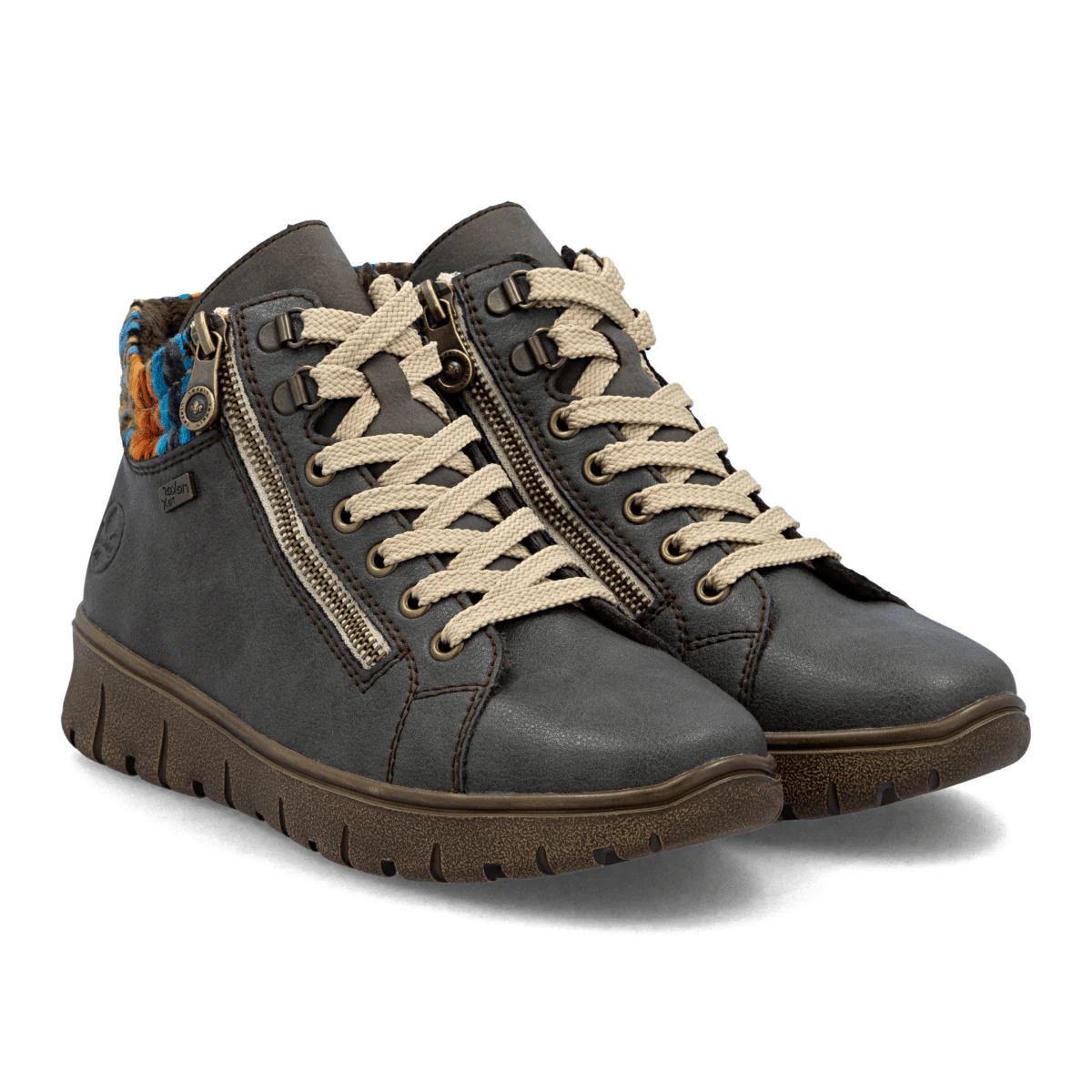 Rieker Women's N1305-45 Basalt/Orange Multicolor Waterproof - Image 3