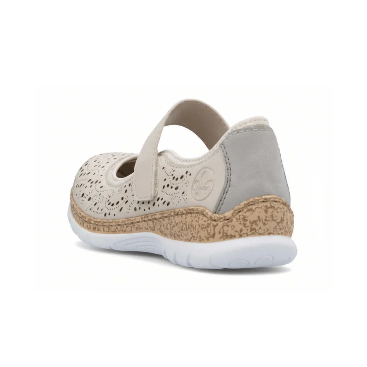 Rieker Women's N4299-60 Nikita Pearl/Cream/Cement Leather - Image 6