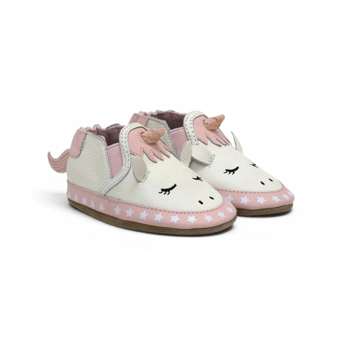 Robeez Toddlers Evie Unicorn White/Pink Soft Soles - Image 2