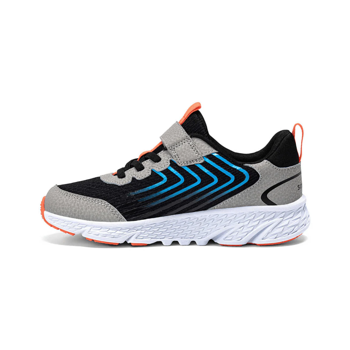 Saucony Kids Wind 3.0 Black/Grey/Blue/Orange - Image 3