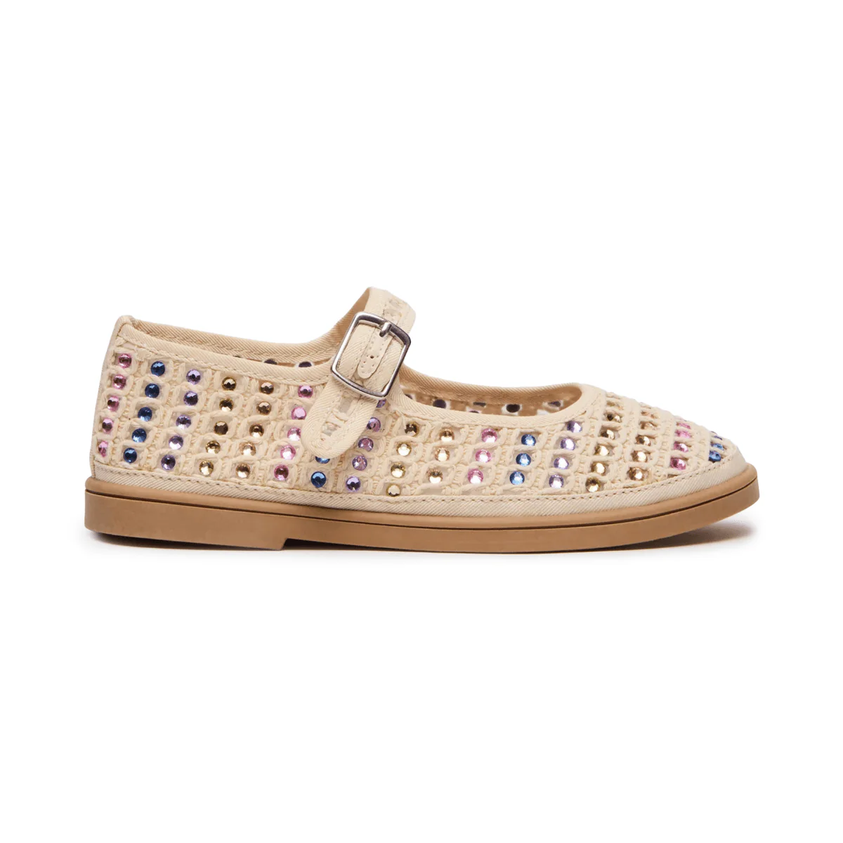 Steve Madden Girls Roree Natural Rhinestones