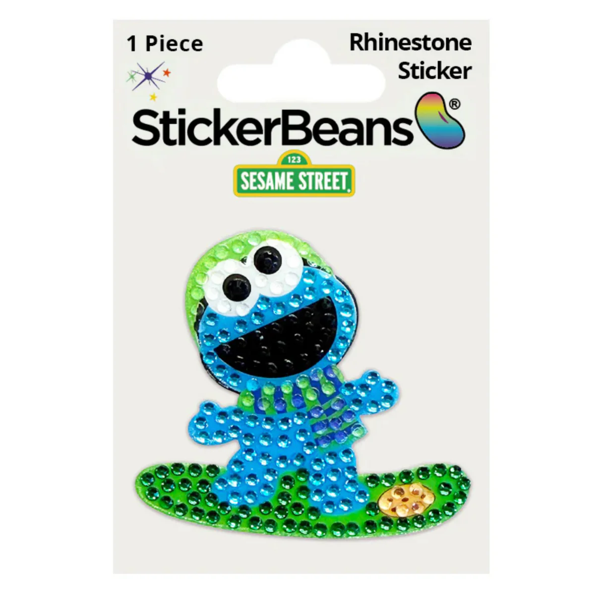 StickerBeans Snowboarding Cookie Monster Collectible Sticker - Image 2